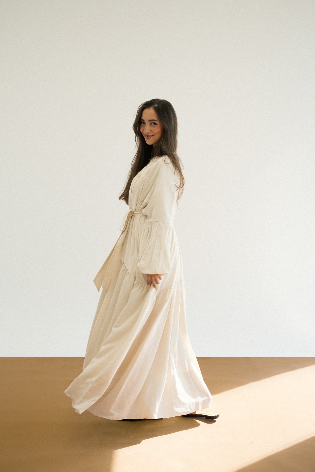 Flowy Dress in Cream Beige