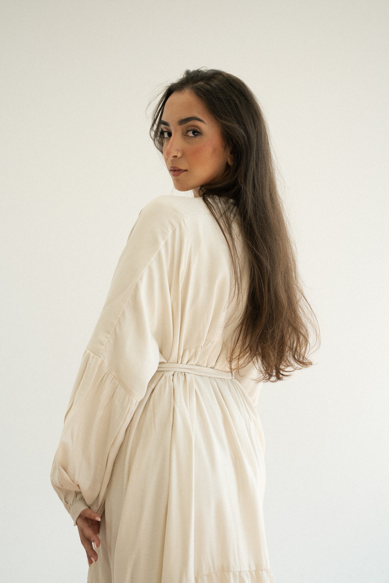 Flowy Dress in Cream Beige