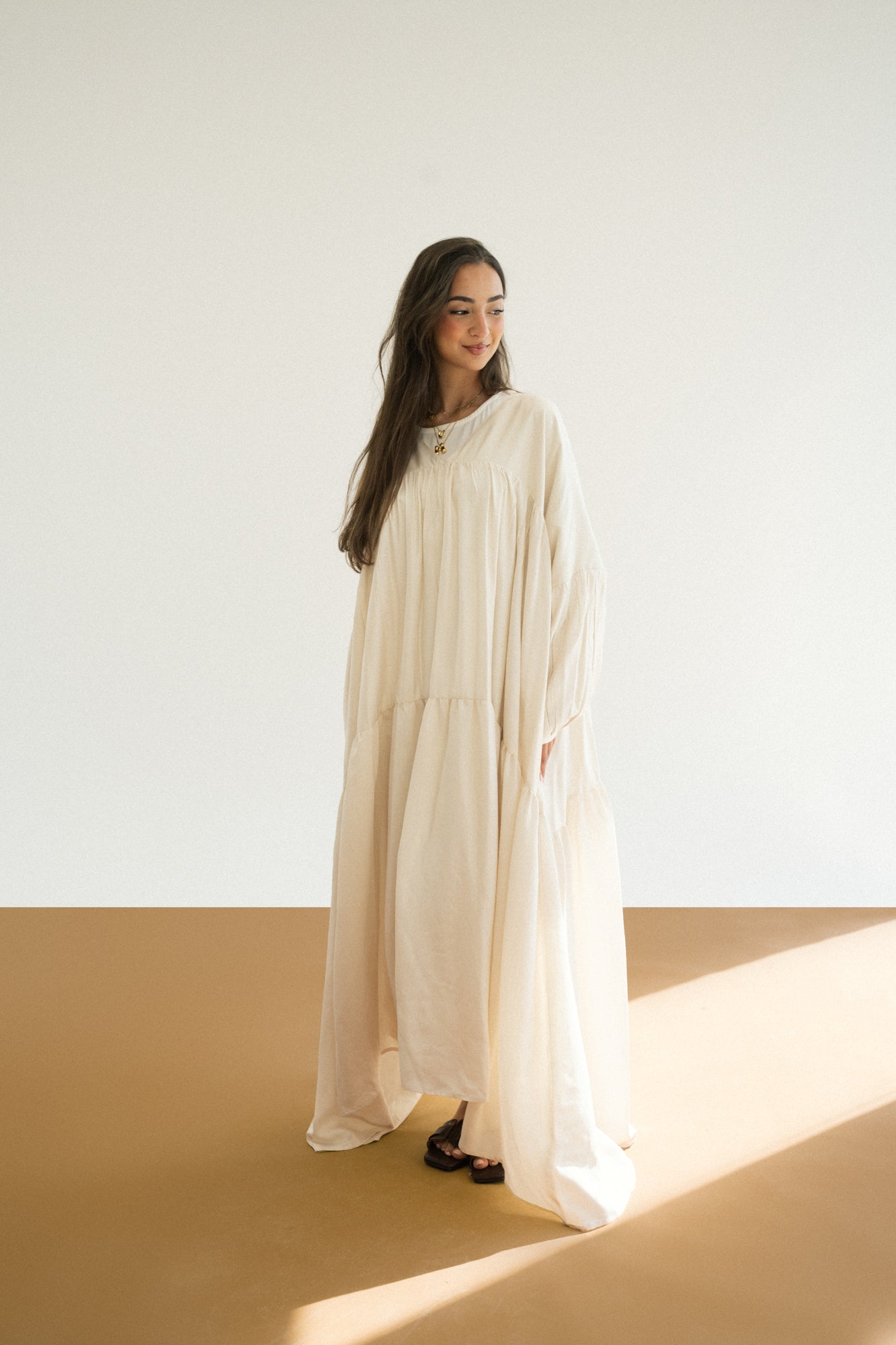 Flowy Dress in Cream Beige