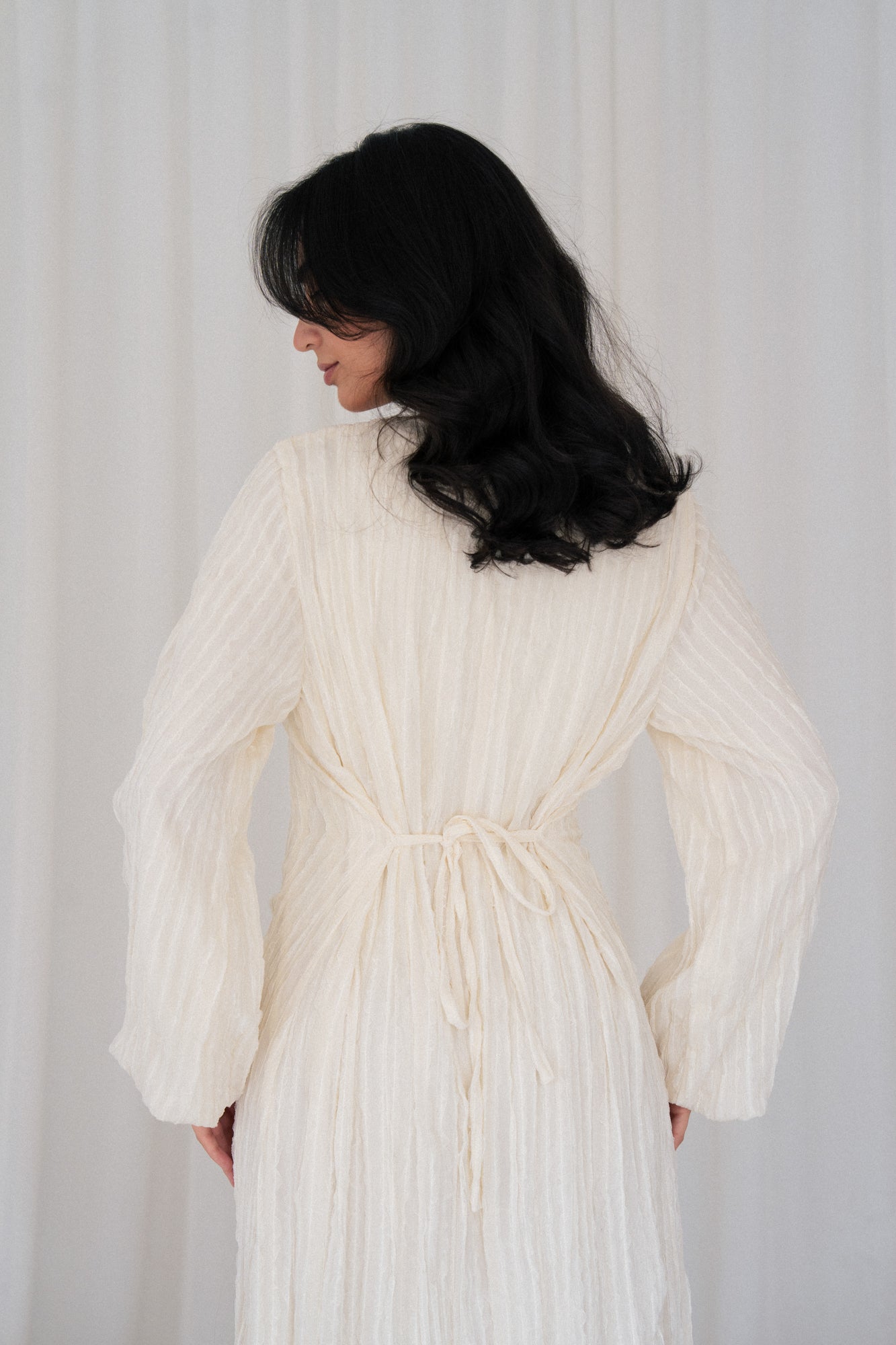 Spring Chiffon Dress in Ivory
