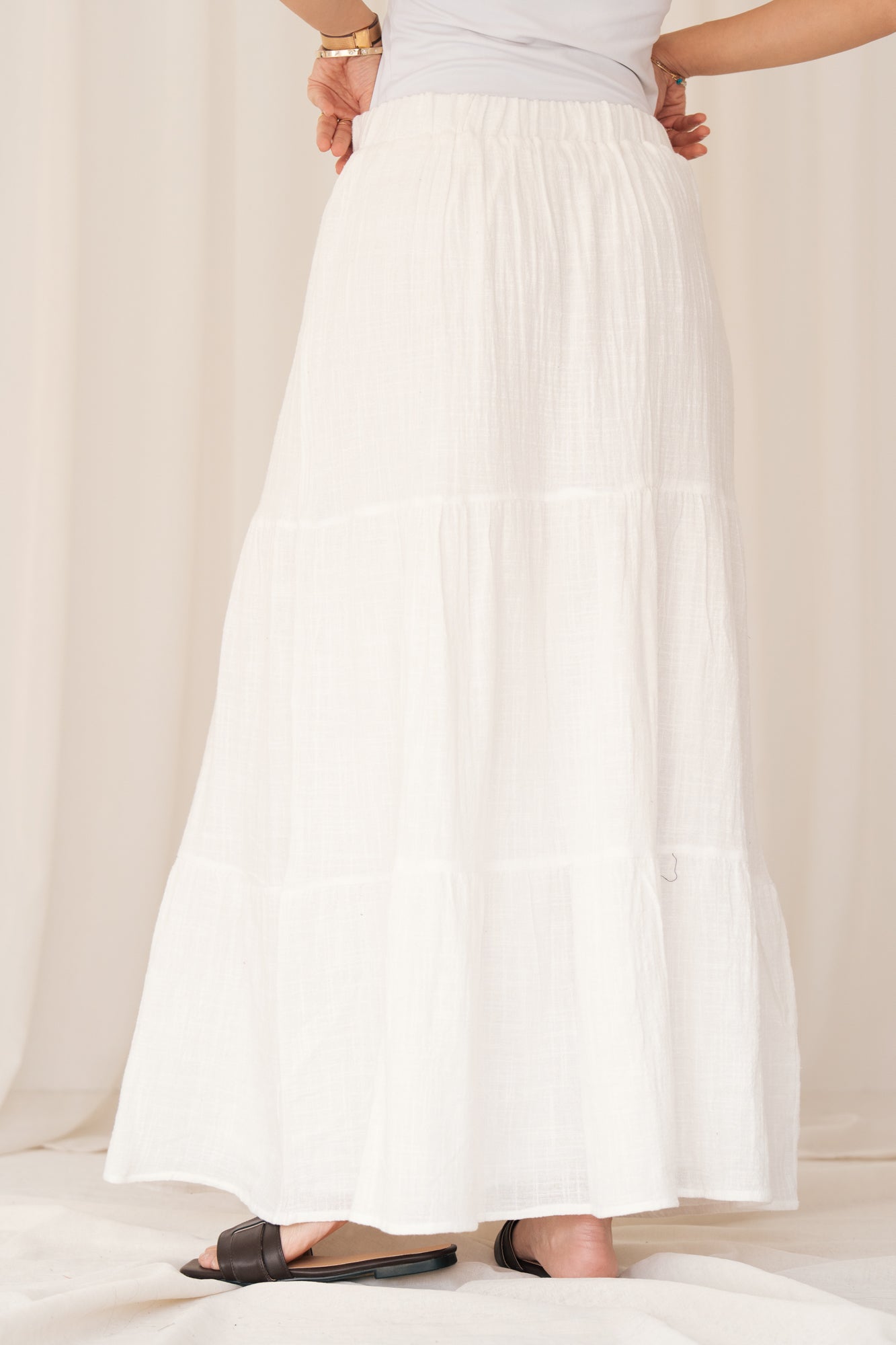 Summer Linen Skirt in White
