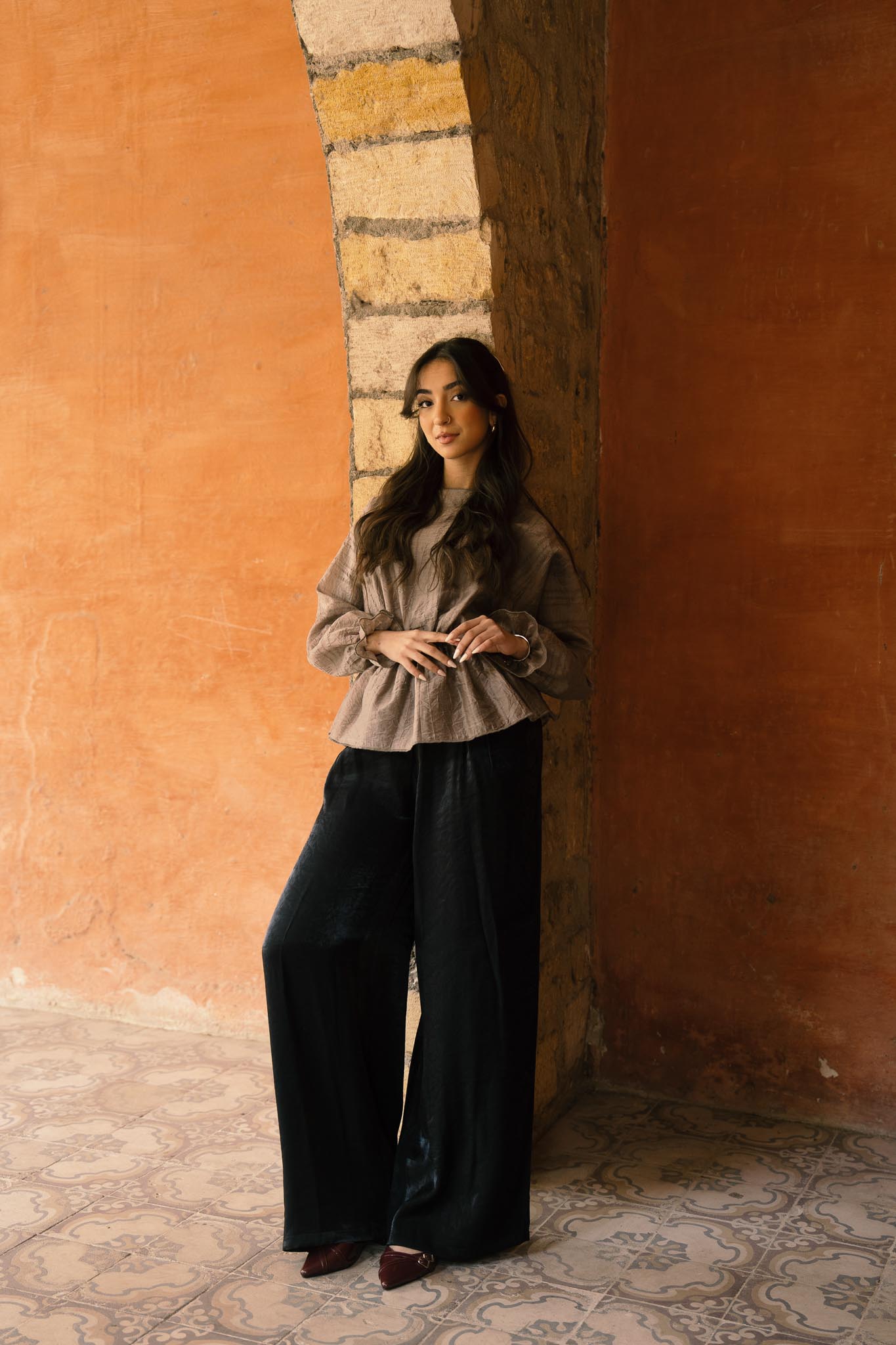 Shiny Shimmer Pants in Black