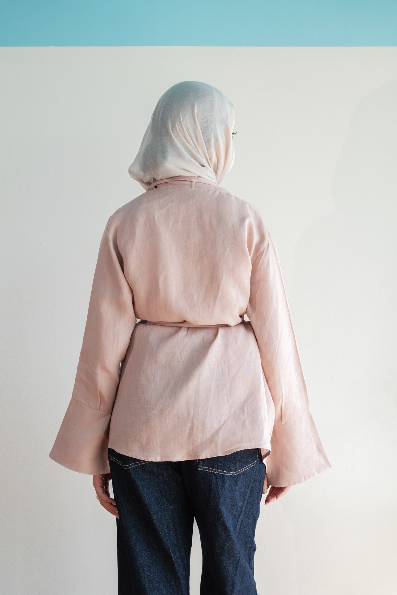Everyday Linen Cardigan in Pink Rose