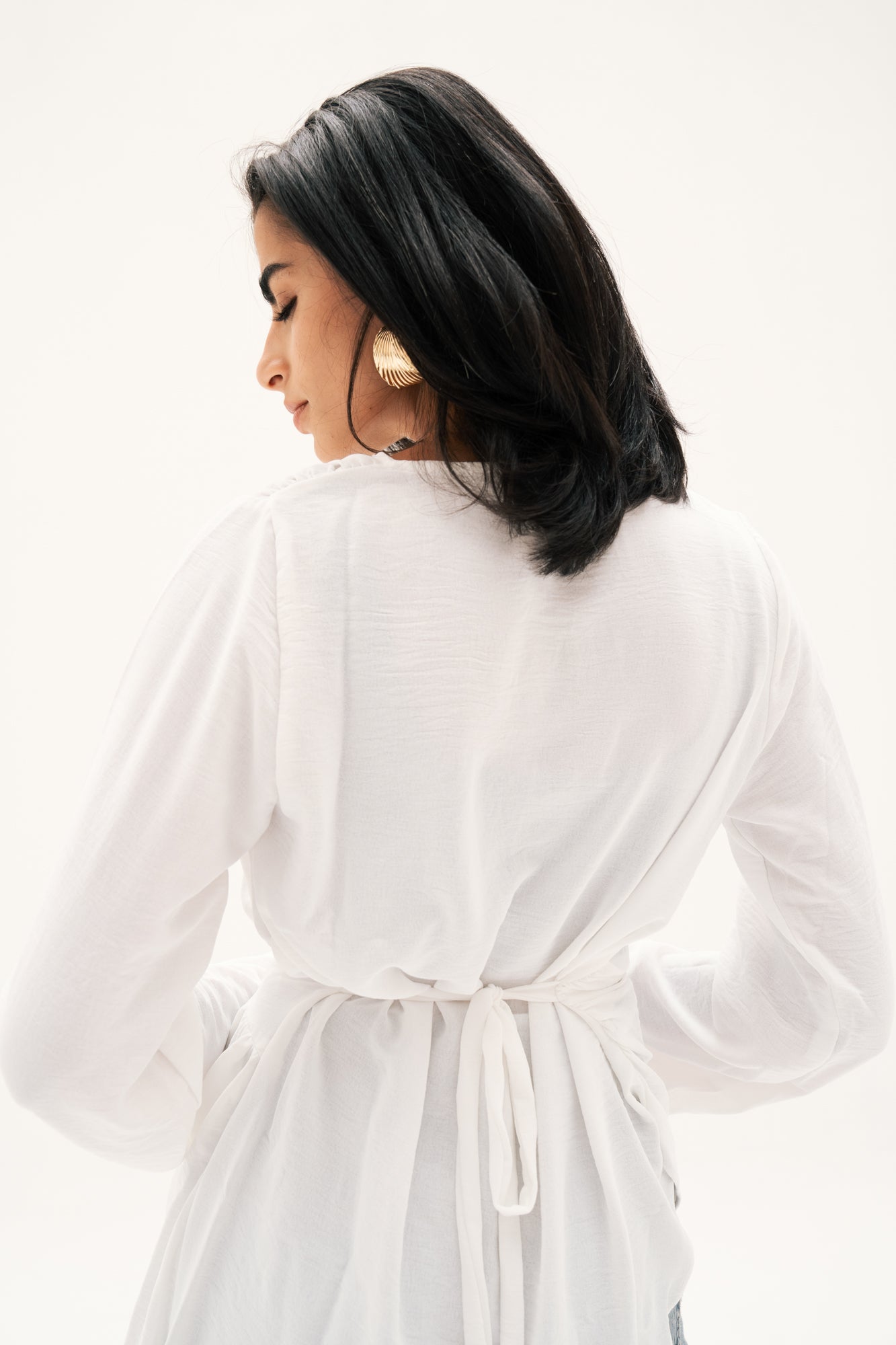 “Graceful Breeze” Flowy Blouse in Off-White