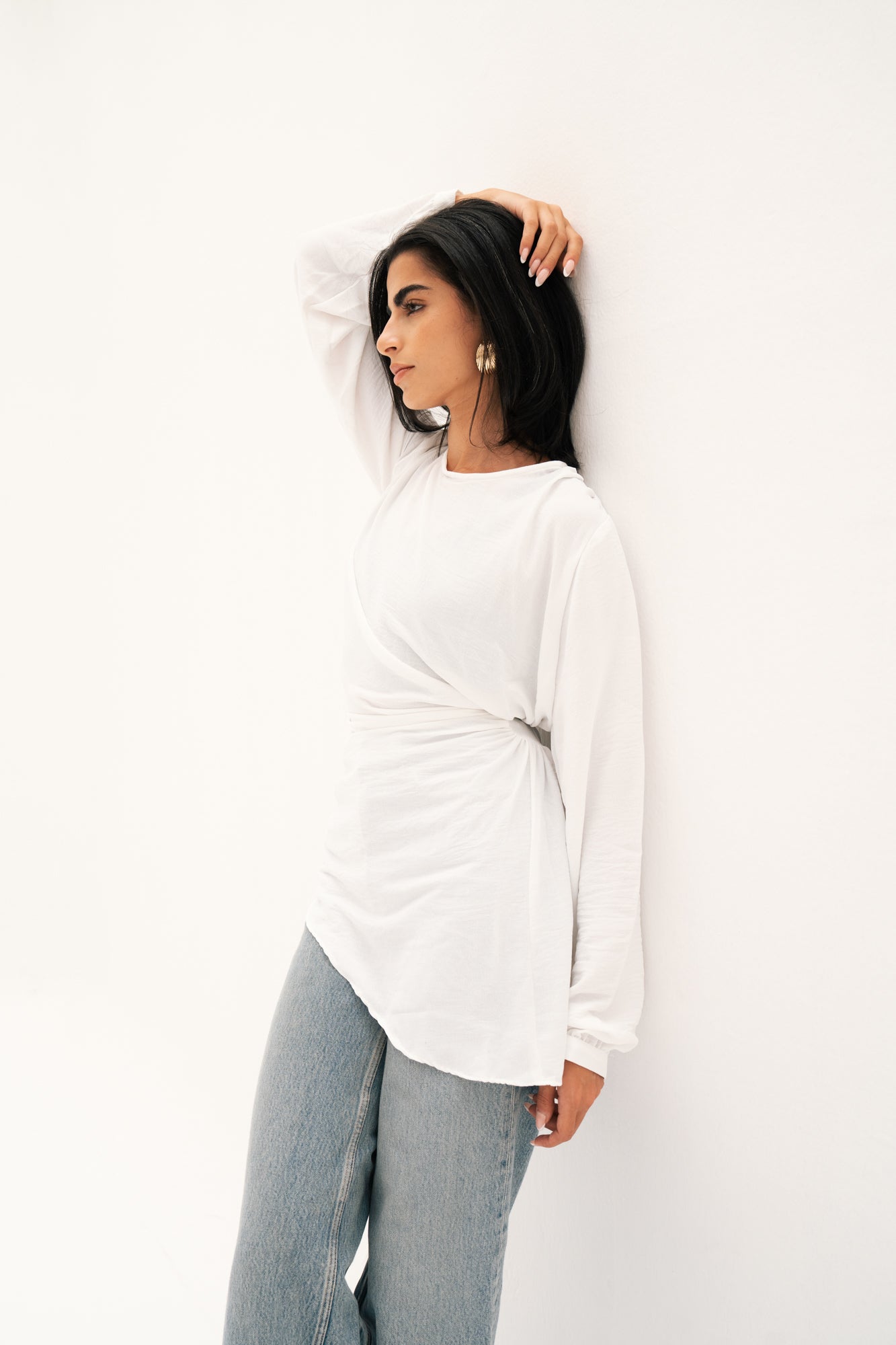 “Graceful Breeze” Flowy Blouse in Off-White