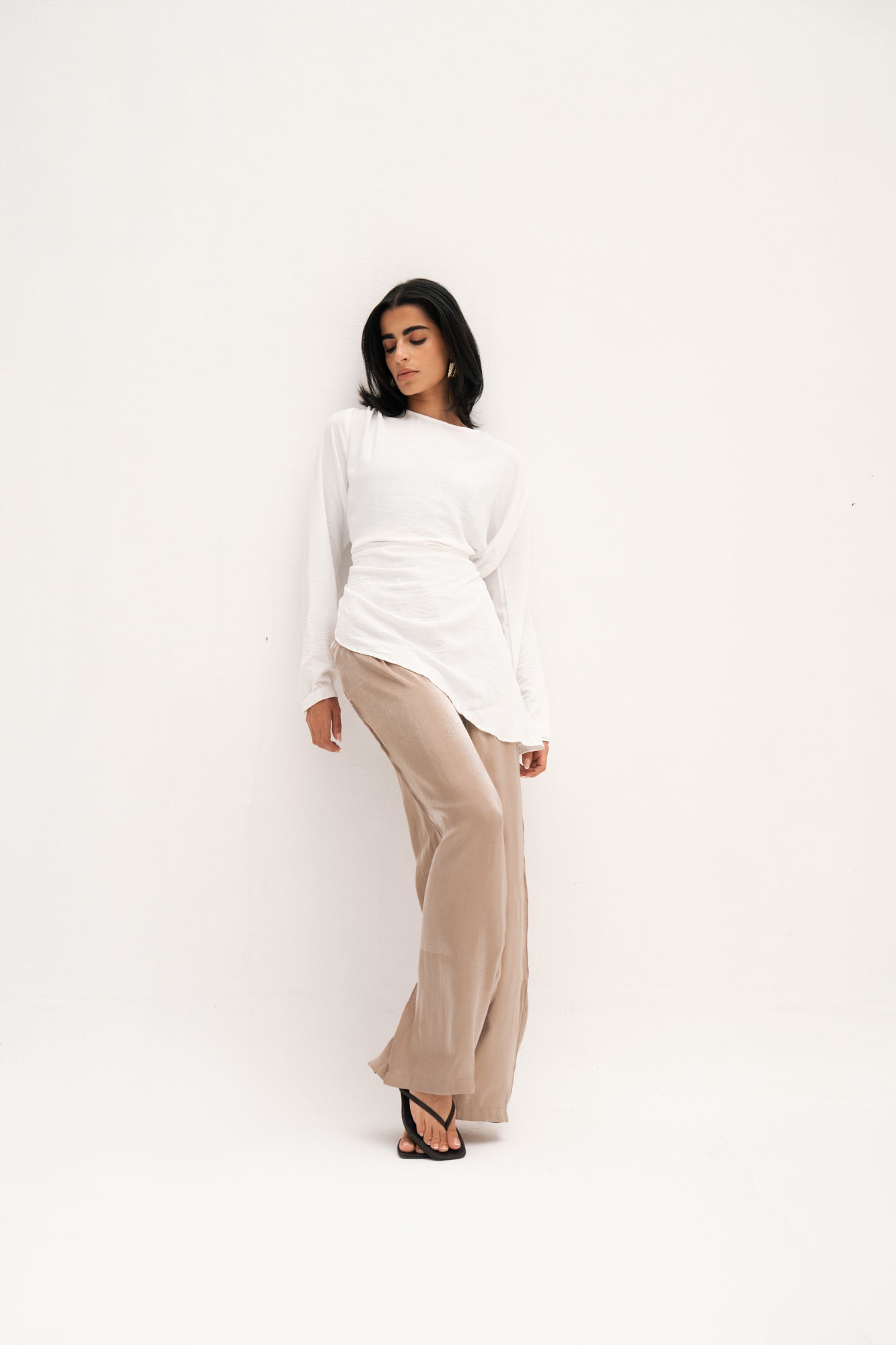 Shiny Shimmer Pants in Cafe