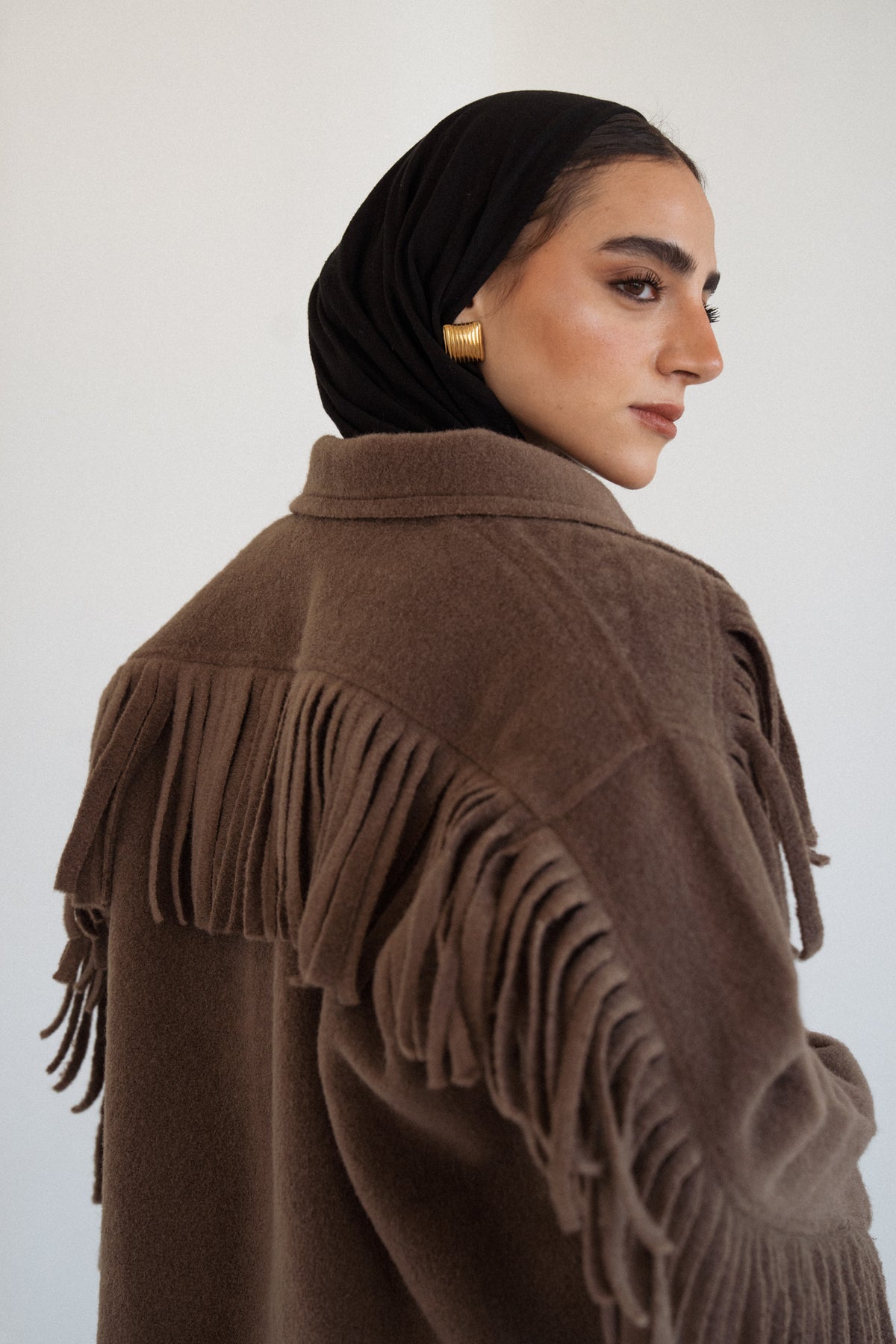The Fringe Jacket in Brown