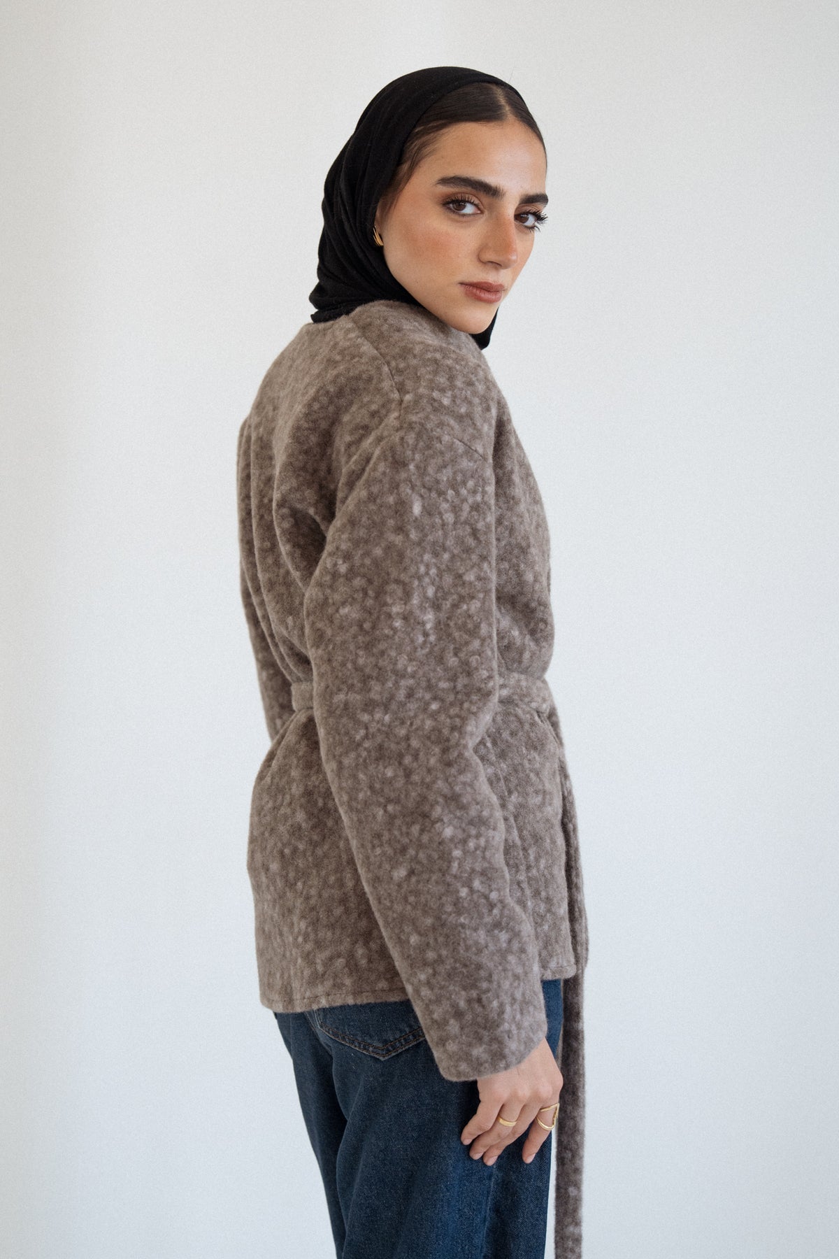 Cloud Mohair Cardigan in Brown