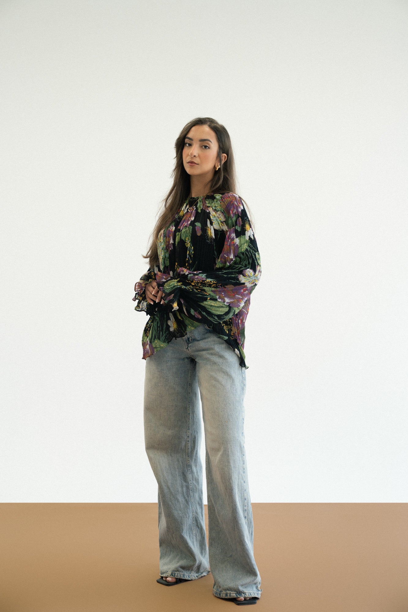 Floral Pleated Blouse