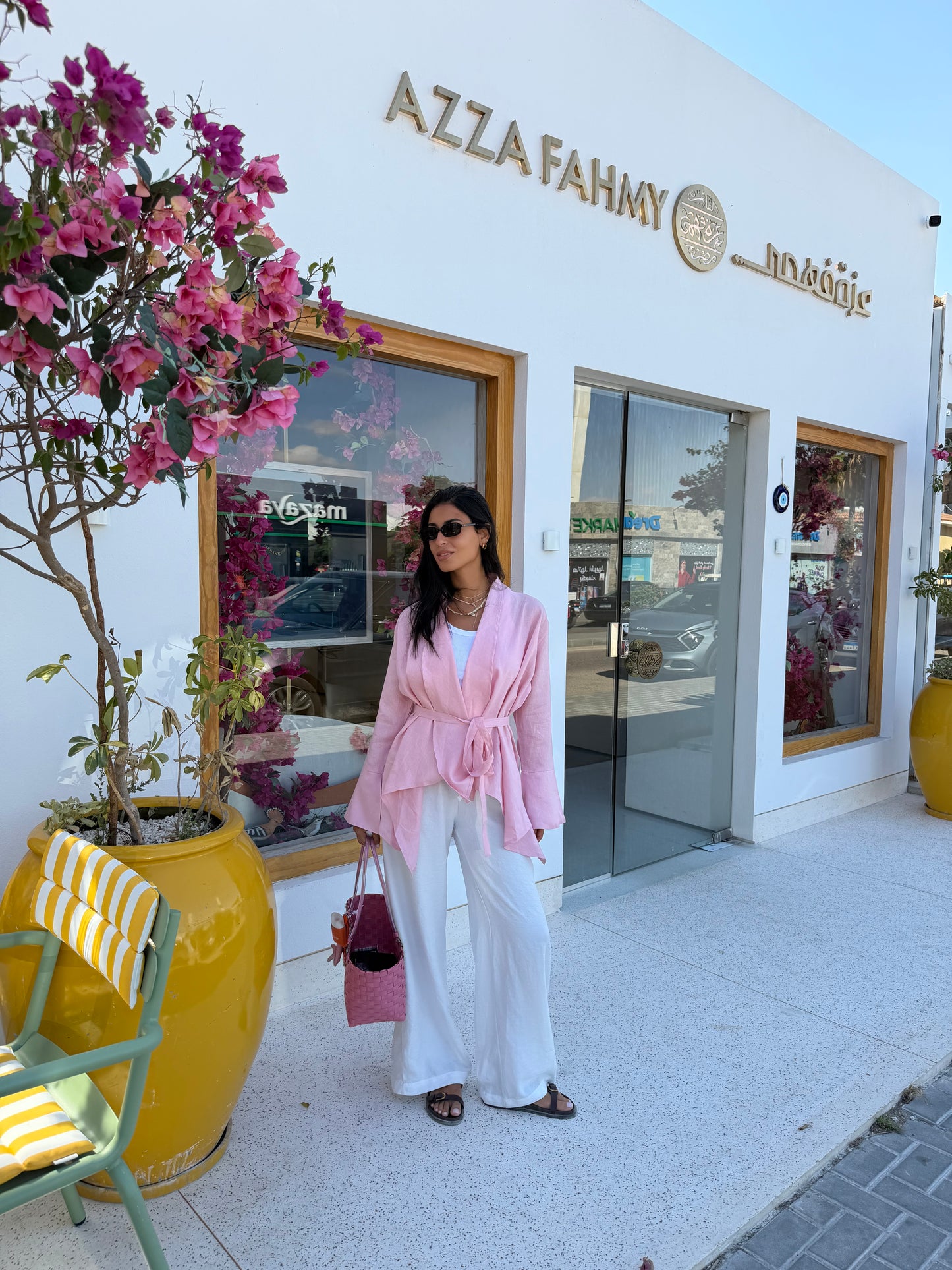 Everyday Linen Cardigan in Ballerina Pink