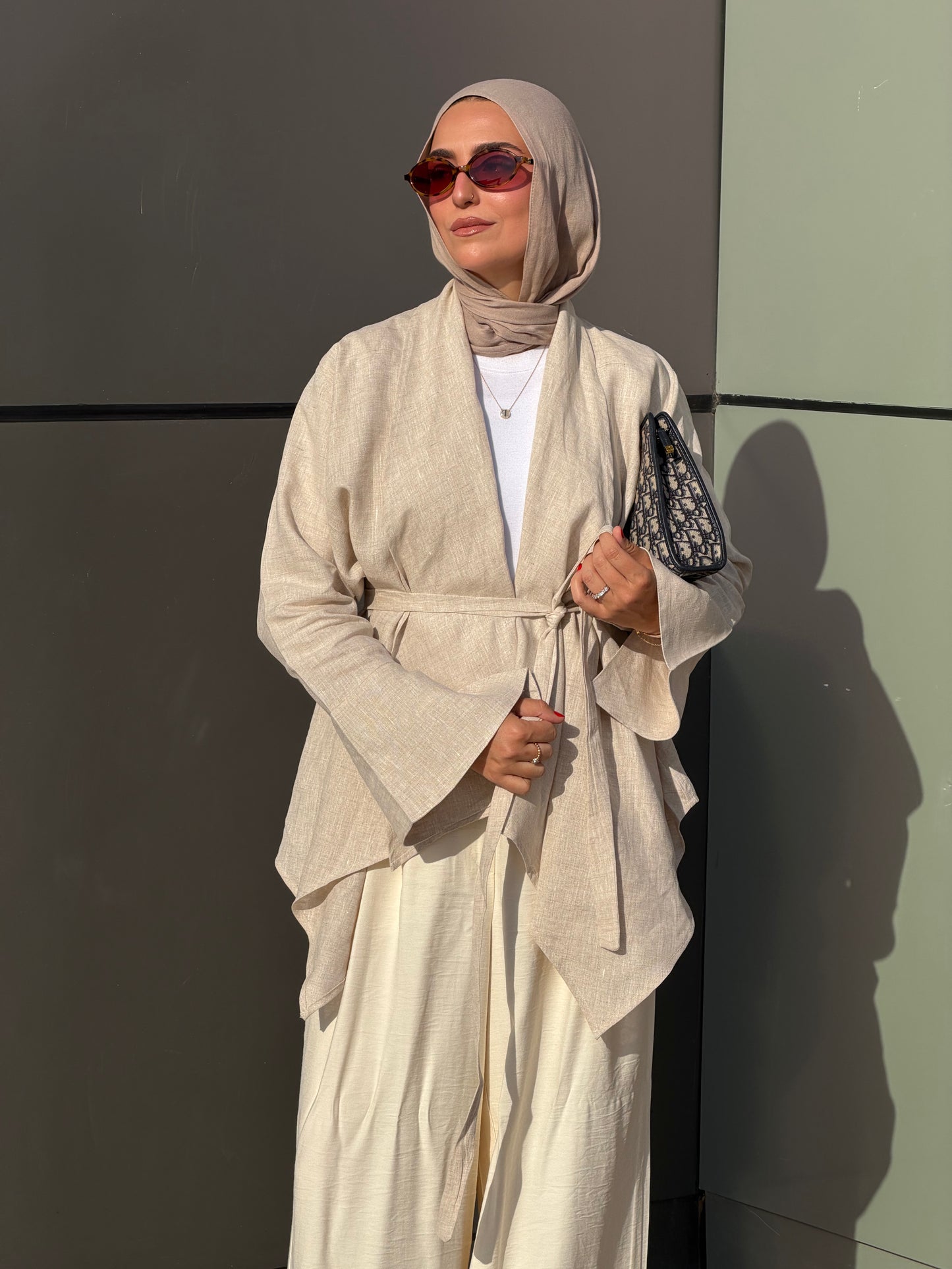 Everyday Linen Cardigan in Beige