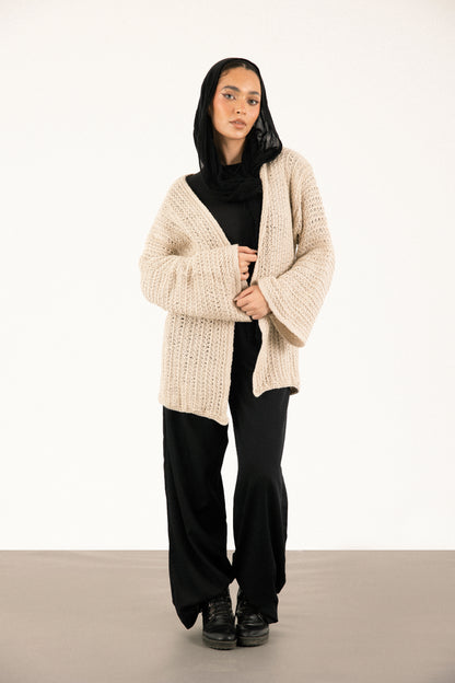 Warm Embrace Knit Cardigan in Greige