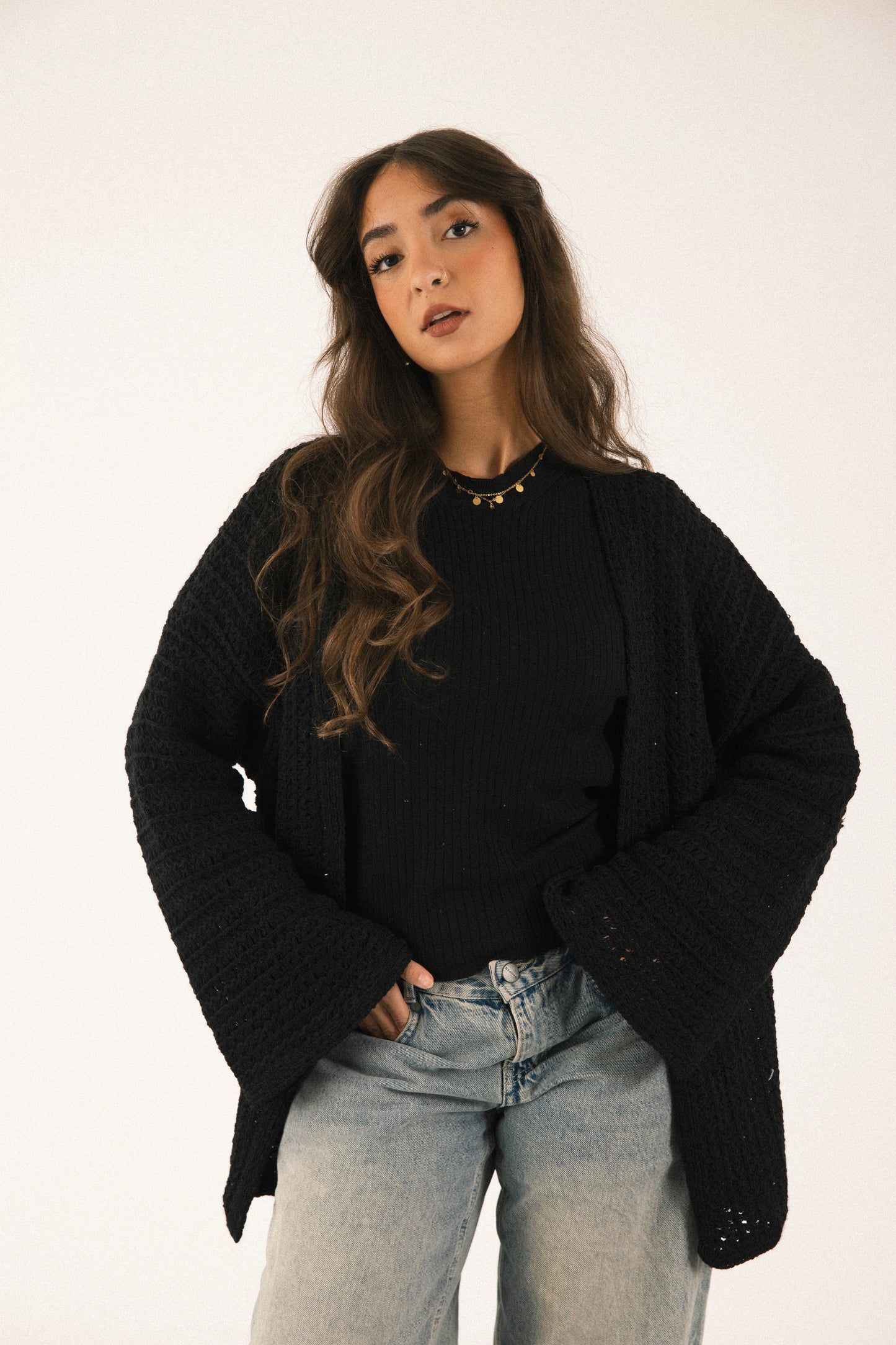 Warm Embrace Knit Cardigan in Black