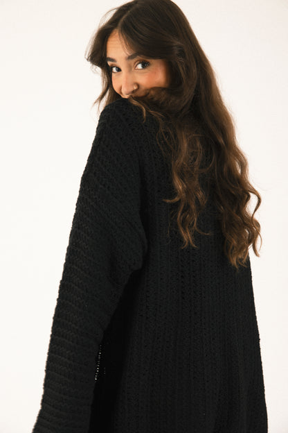 Warm Embrace Knit Cardigan in Black