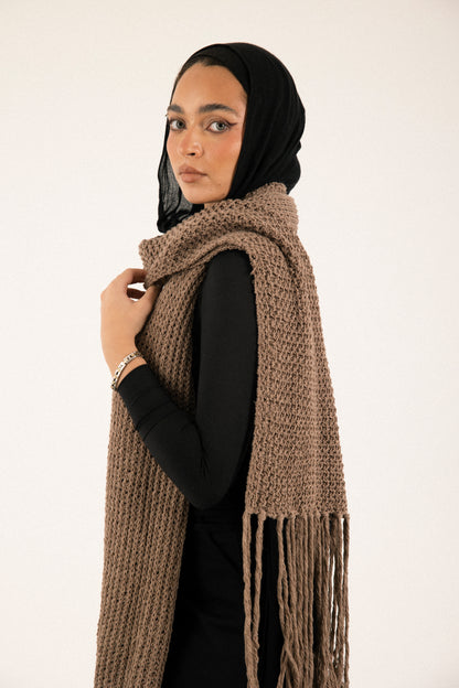 Knit Scarf in Cocoa Brown