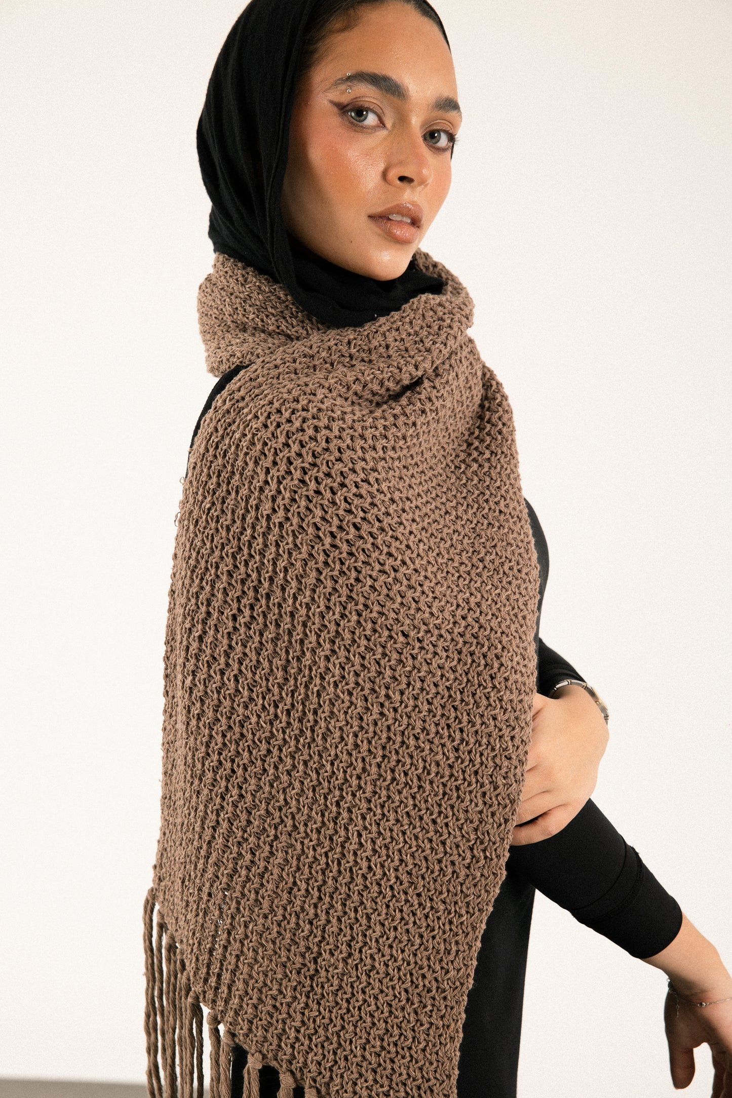 Knit Scarf in Cocoa Brown