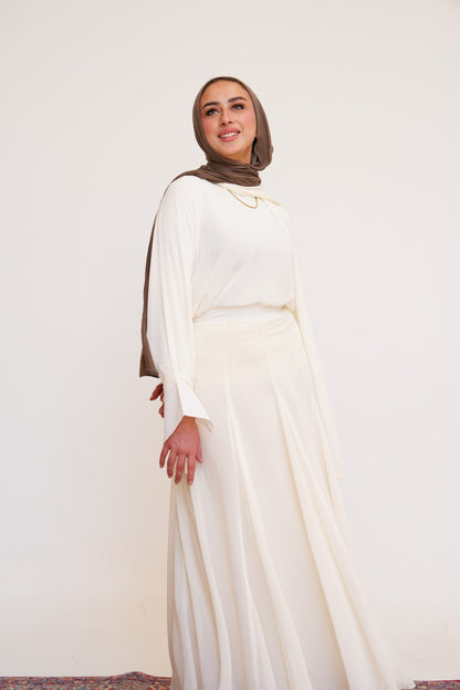 Layali Chiffon Blouse in Cream Offwhite