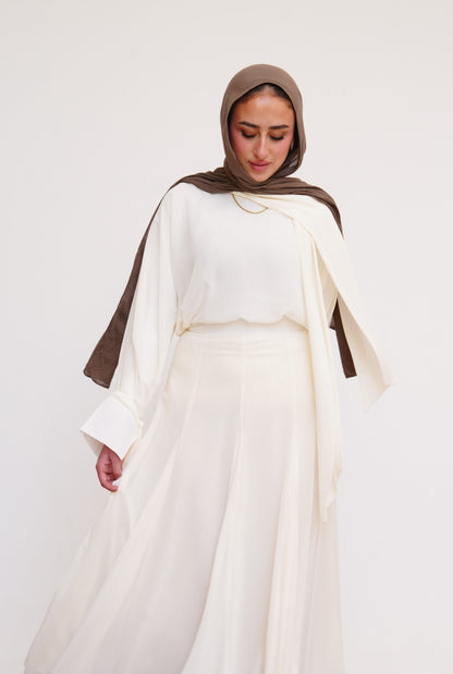 Layali Chiffon Blouse in Cream Offwhite