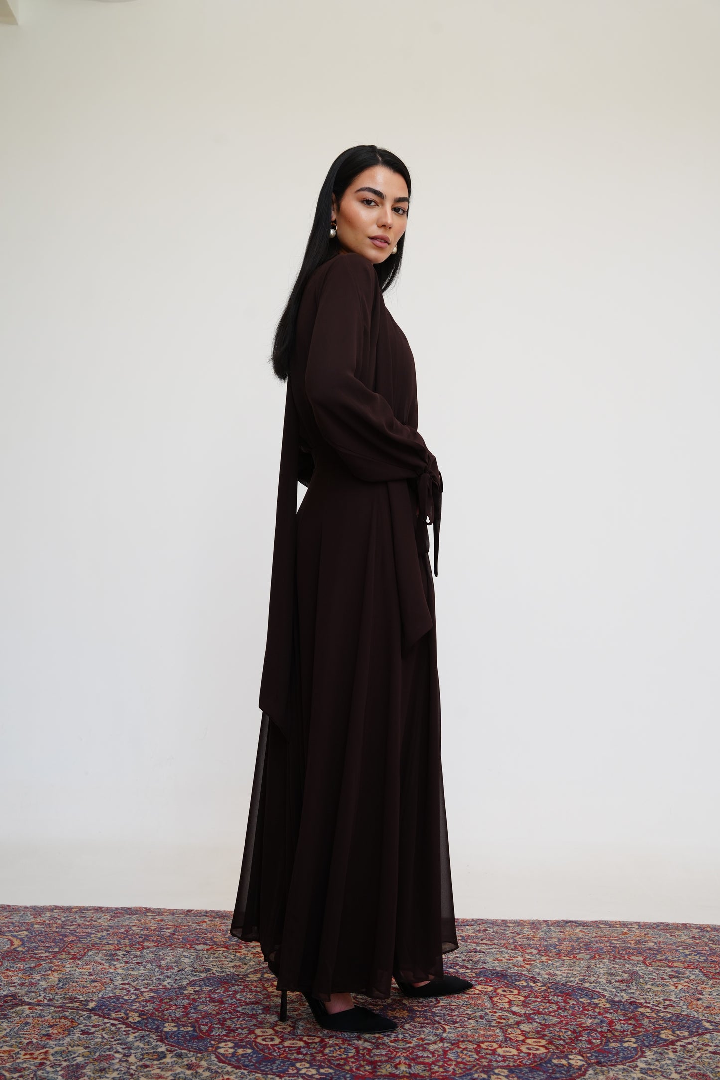 Layali Chiffon Skirt in Brown
