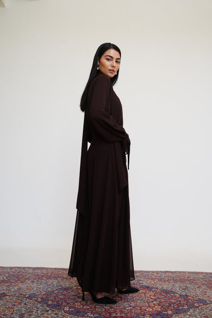 Layali Chiffon Skirt in Brown