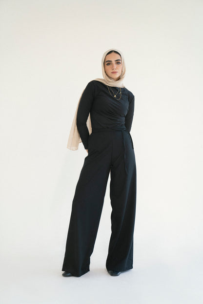 Serene Tie Pants in Black