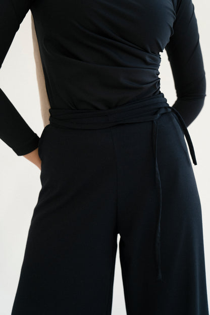 Serene Tie Pants in Black