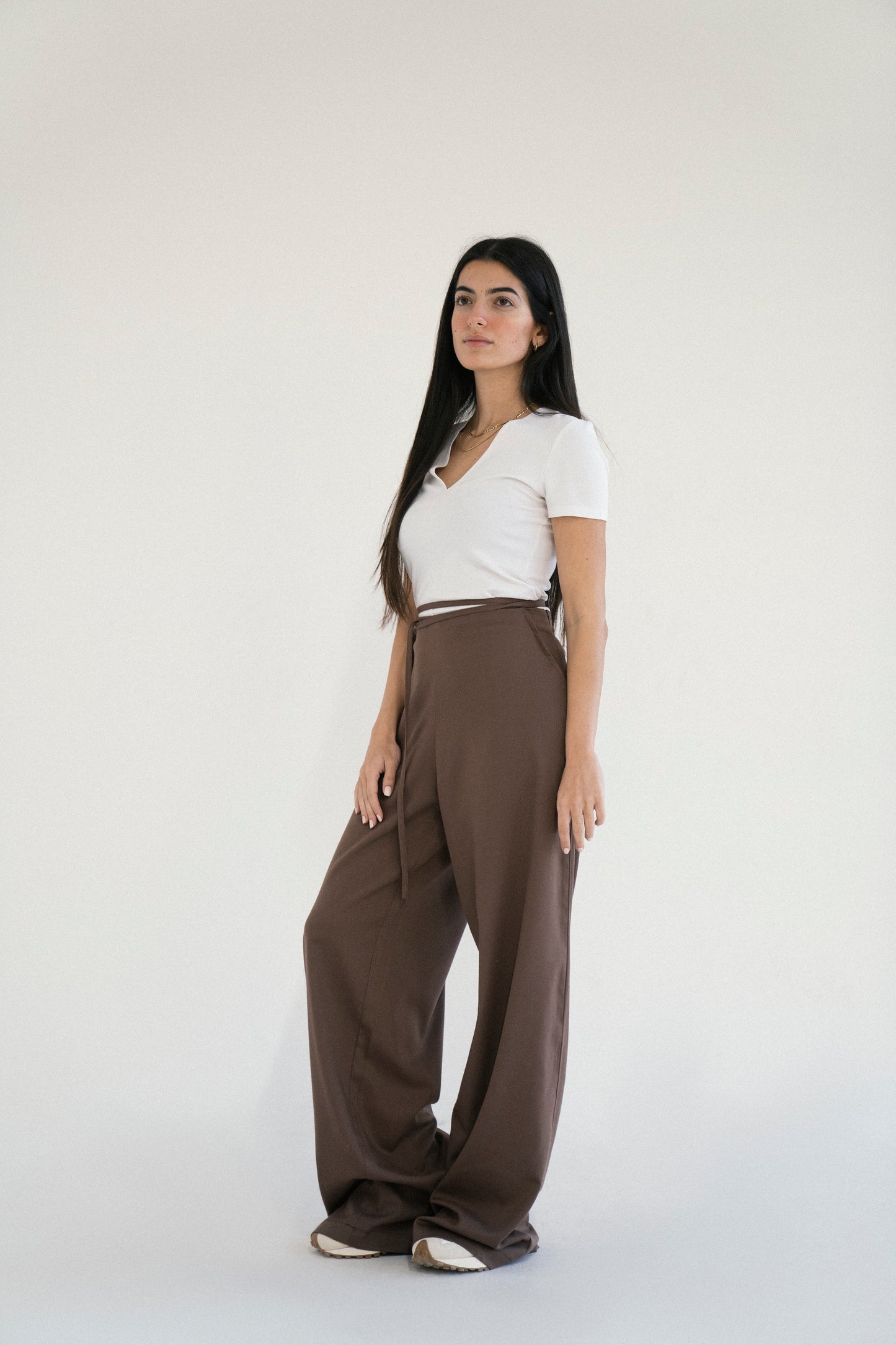 Serene Tie Pants in Cocoa Brown