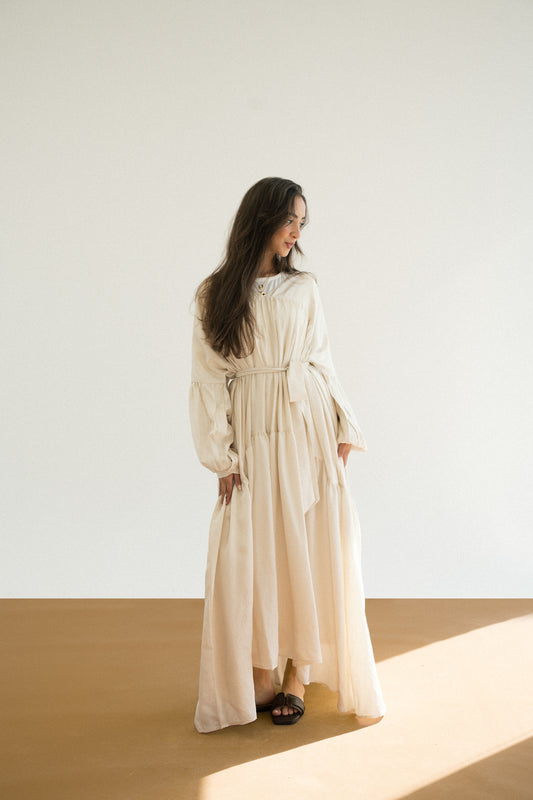 Flowy Dress in Cream Beige