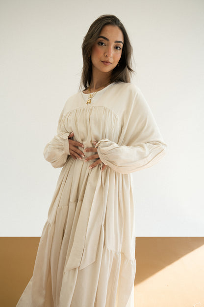 Flowy Dress in Cream Beige