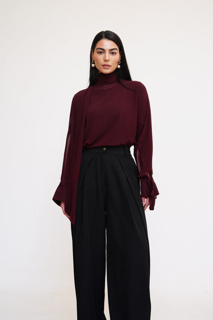 Tailored Plain Trousers in Black