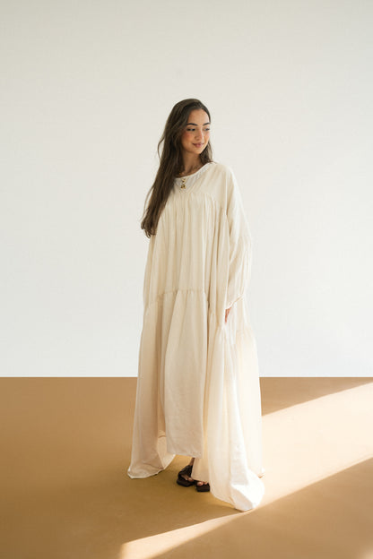Flowy Dress in Cream Beige