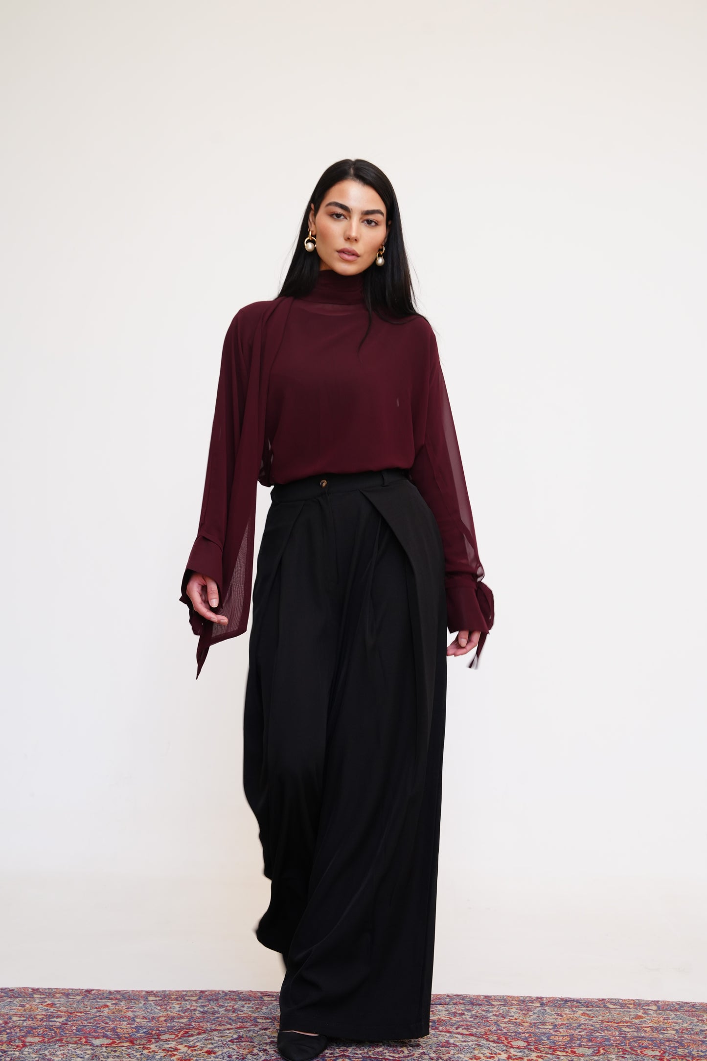 Tailored Plain Trousers in Black