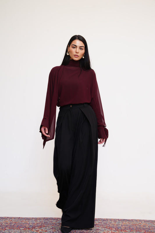 Tailored Plain Trousers in Black