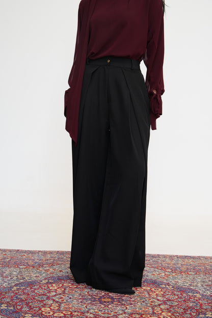 Tailored Plain Trousers in Black