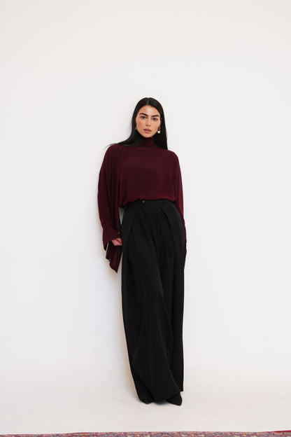 Tailored Plain Trousers in Black