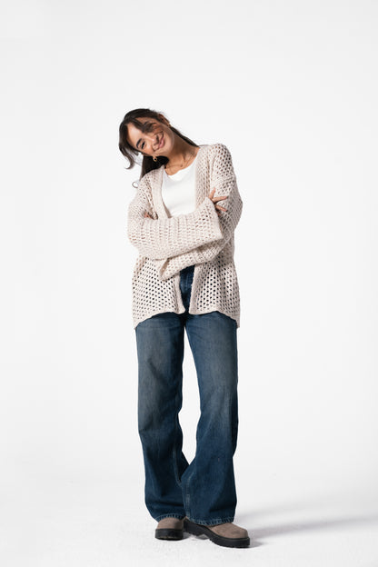 Warm Embrace Knit Cardigan in Cream Beige