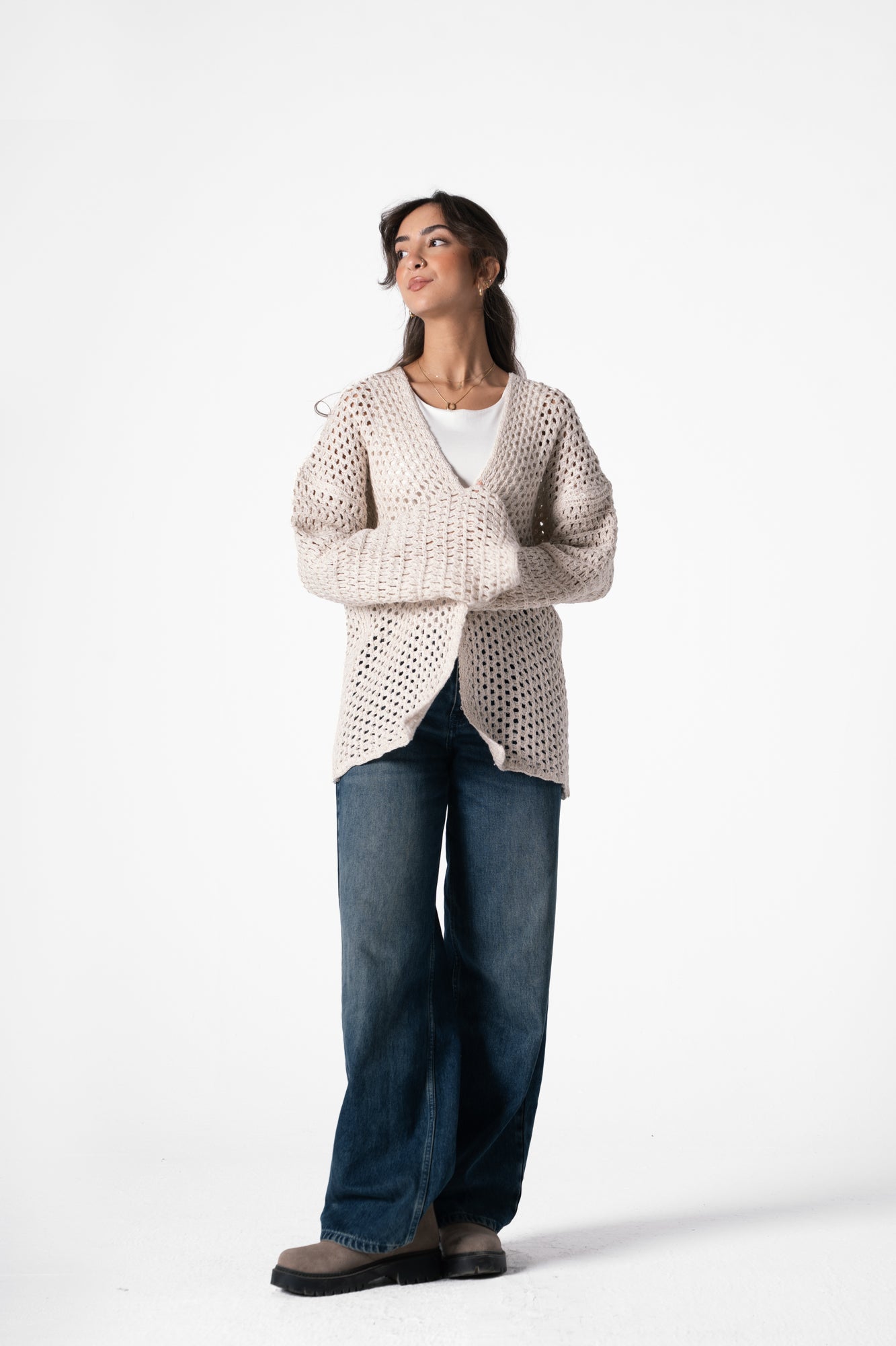 Warm Embrace Knit Cardigan in Cream Beige