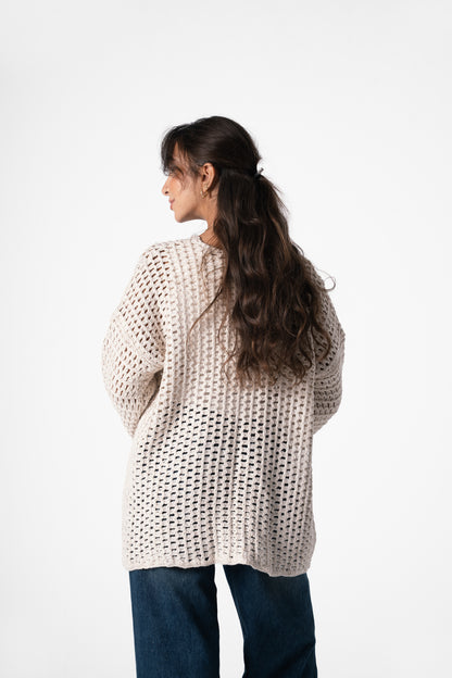 Warm Embrace Knit Cardigan in Cream Beige