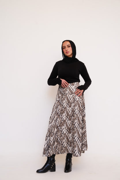 Animal Satin Maxi Skirt