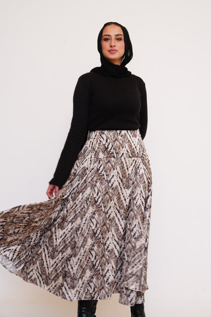Animal Satin Maxi Skirt