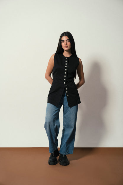 Sleek Waistcoat in Black