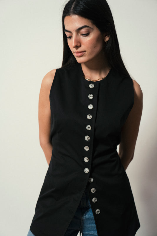 Sleek Waistcoat in Black