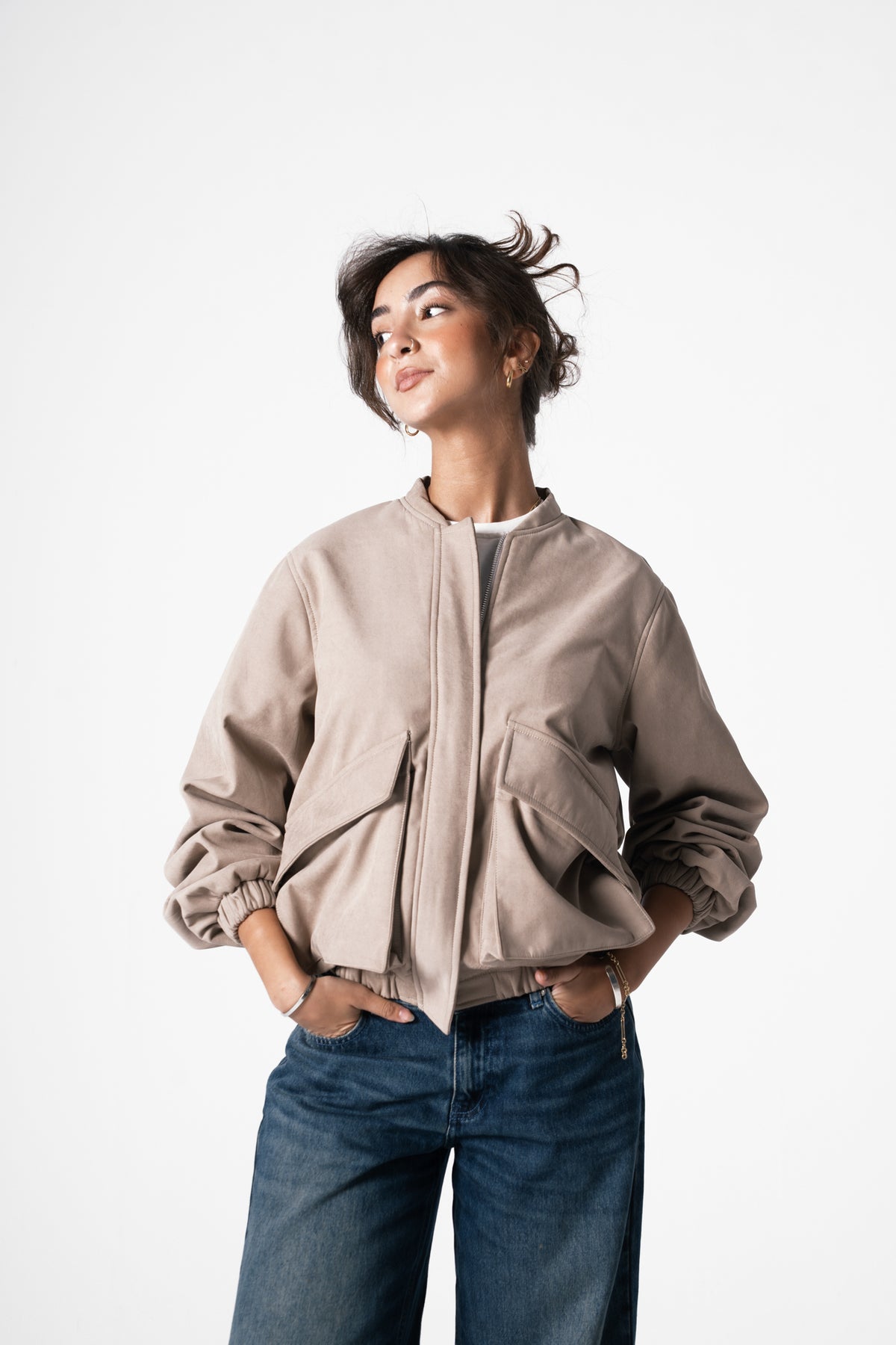 Retro Jacket in Beige