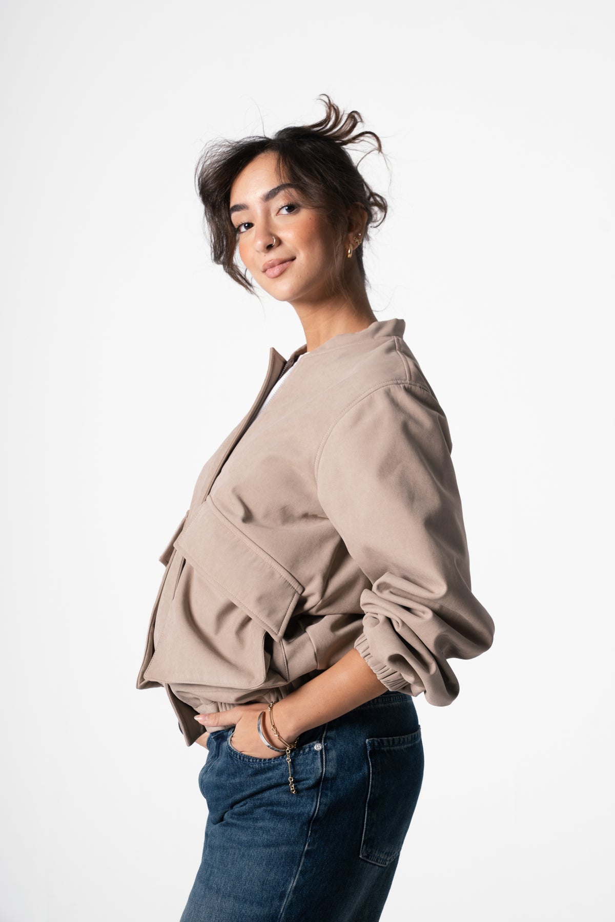 Retro Jacket in Beige