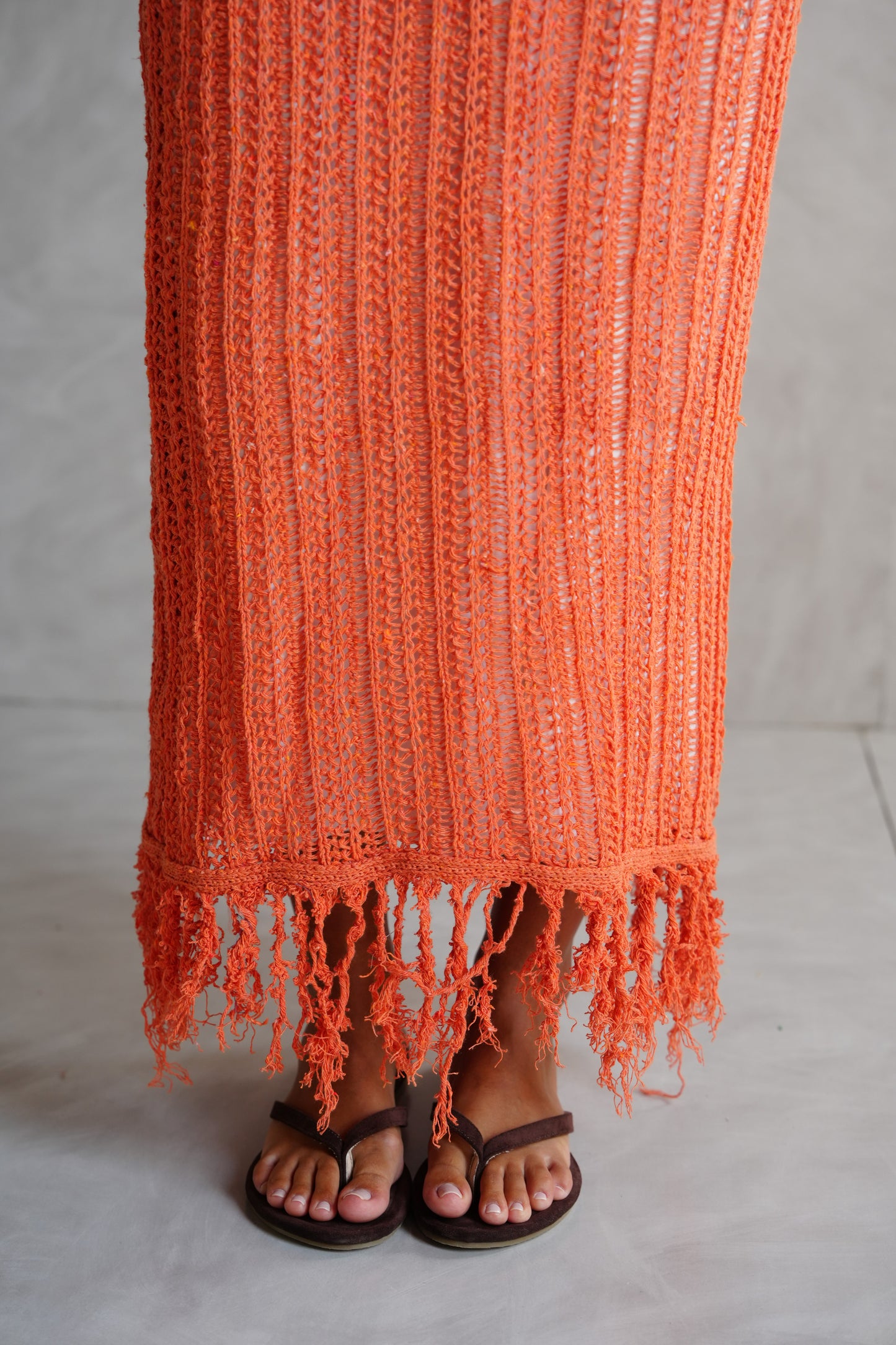 Beach Knit Dress in Orange