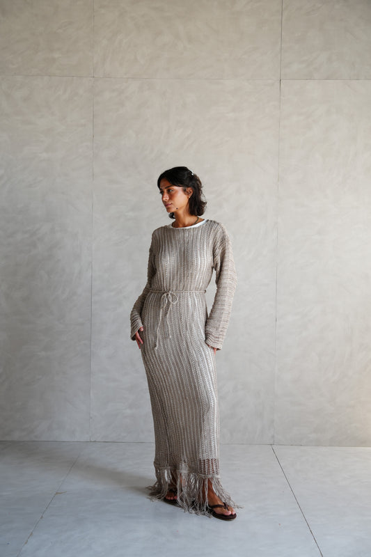 Beach Knit Dress in Shimmer Cafe