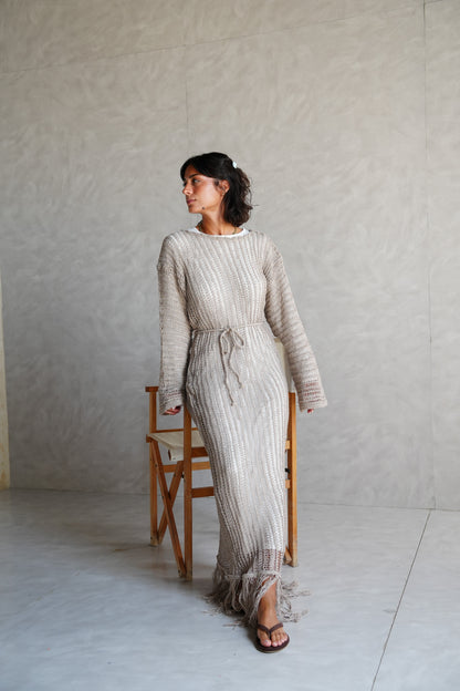 Beach Knit Dress in Shimmer Cafe