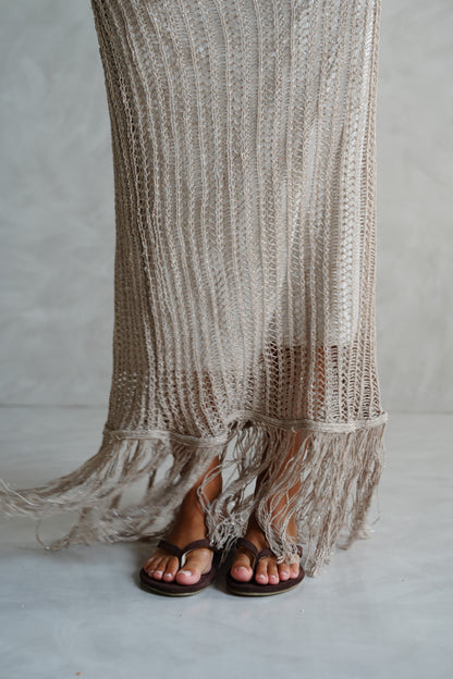 Beach Knit Dress in Shimmer Cafe