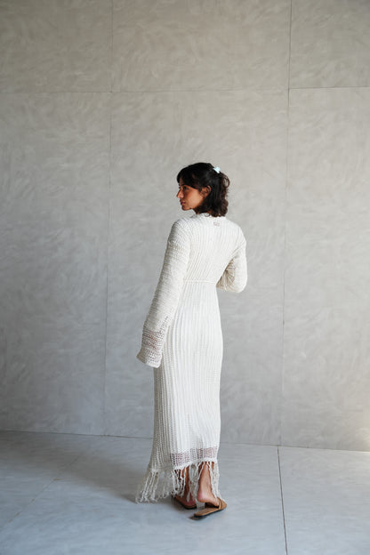 Beach Knit Dress in Offwhite