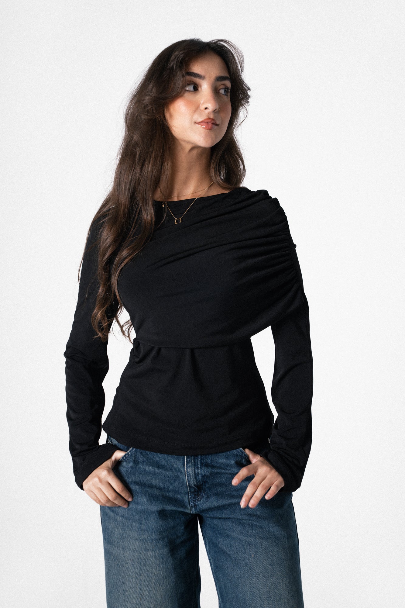 The Drape Top in Black